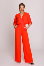 Jumpsuit / Stylove til dame fra MS StyleHaven, laget av polyester, farge Rosa, størrelse XL, med short ermer, perfekt til casual; dress