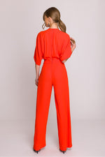Jumpsuit / Stylove til dame fra MS StyleHaven, laget av polyester, farge Rosa, størrelse XXL, med short ermer, perfekt til casual; dress
