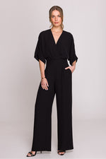 Jumpsuit / Stylove til dame fra MS StyleHaven, laget av polyester, farge Blå 2, størrelse s, med short ermer, perfekt til casual; dress