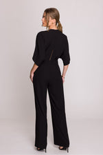 Jumpsuit / Stylove til dame fra MS StyleHaven, laget av polyester, farge Blå 2, størrelse M, med short ermer, perfekt til casual; dress