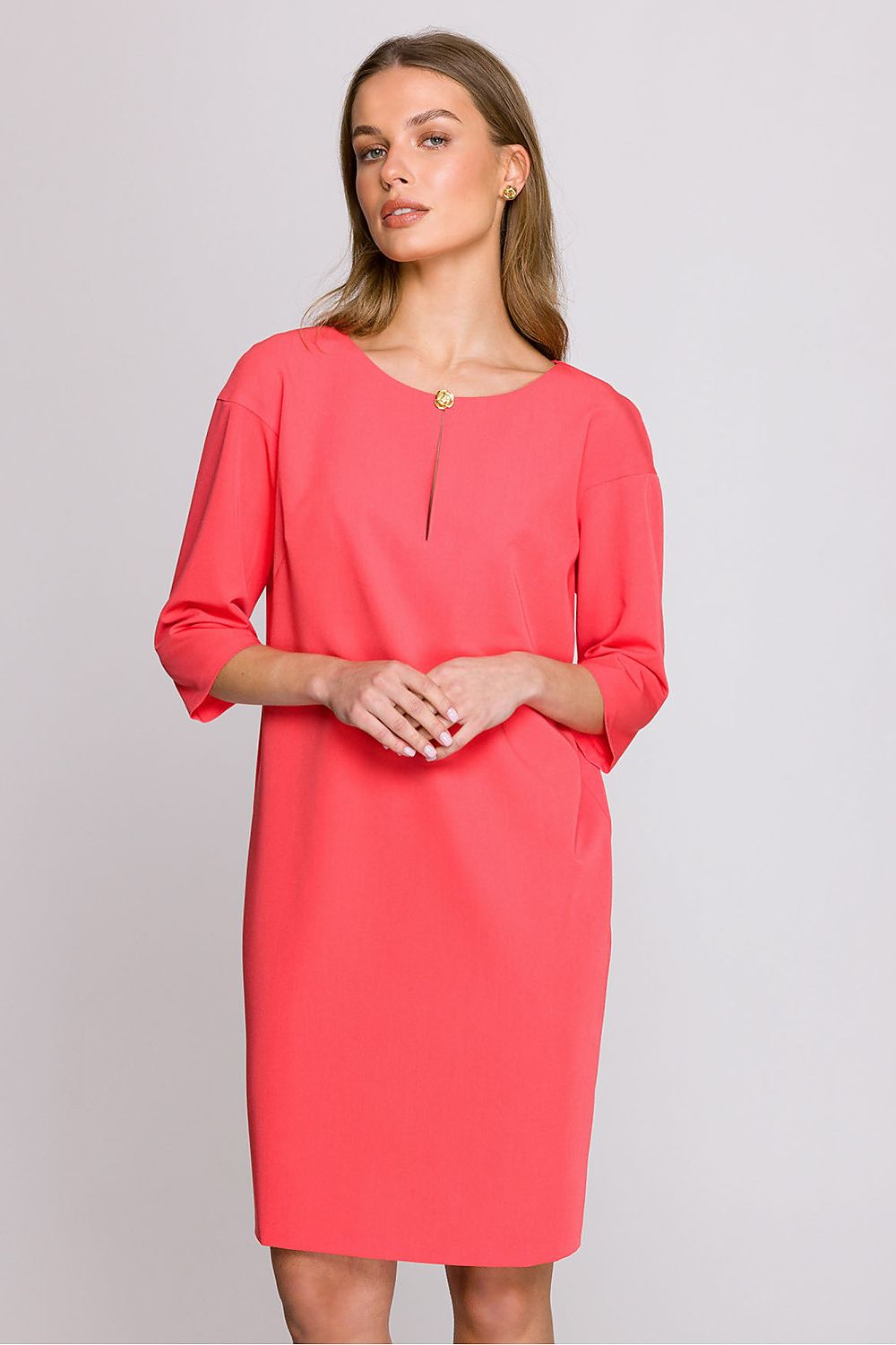 Dagkjole Stylove til dame fra MS StyleHaven, laget av polyester; Viskose, farge Rosa, størrelse L, med lang ermer, perfekt til casual; dress
