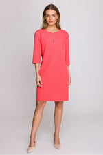 Dagkjole Stylove til dame fra MS StyleHaven, laget av polyester; Viskose, farge Rosa, størrelse XL, med lang ermer, perfekt til casual; dress