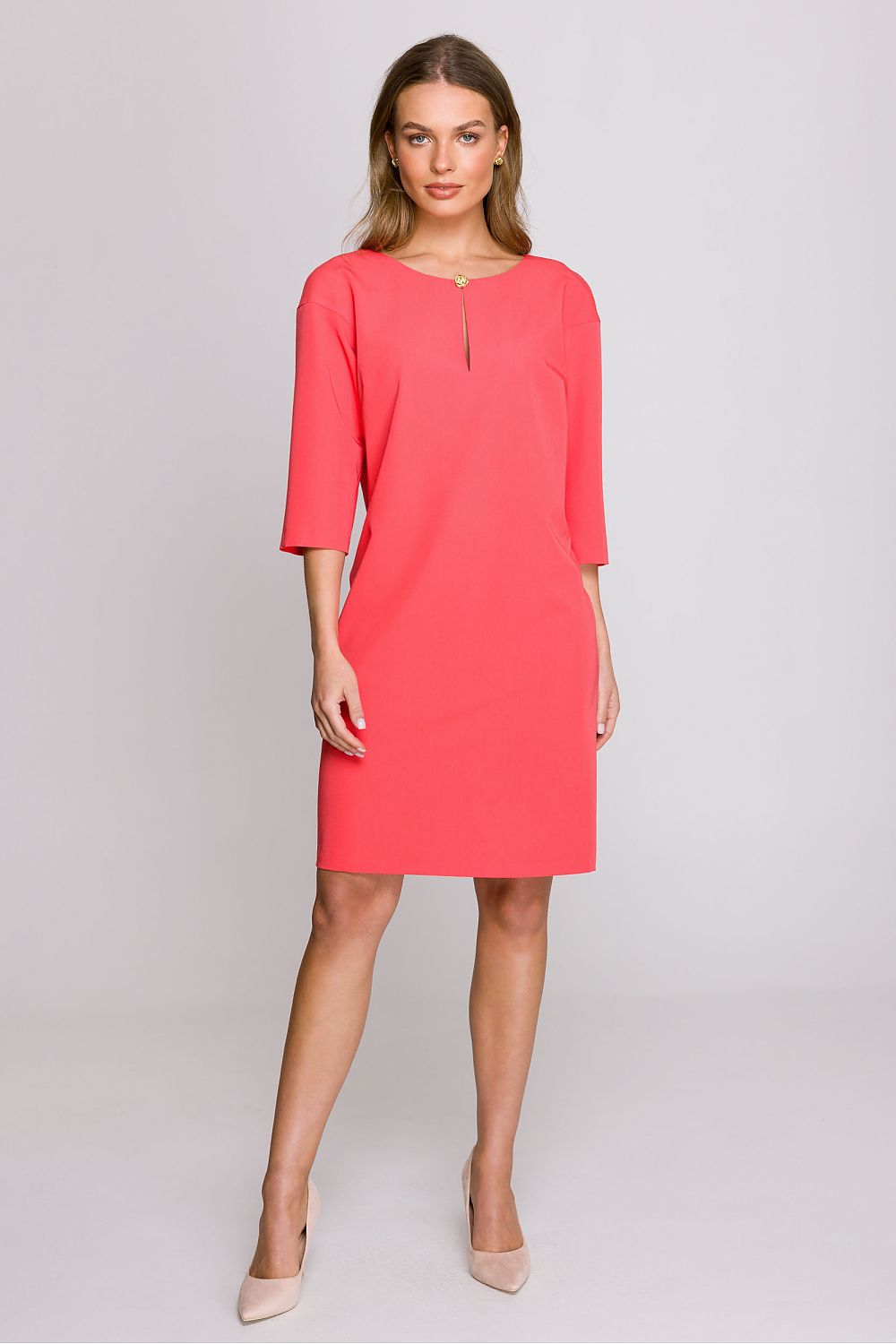 Dagkjole Stylove til dame fra MS StyleHaven, laget av polyester; Viskose, farge Rosa, størrelse XL, med lang ermer, perfekt til casual; dress