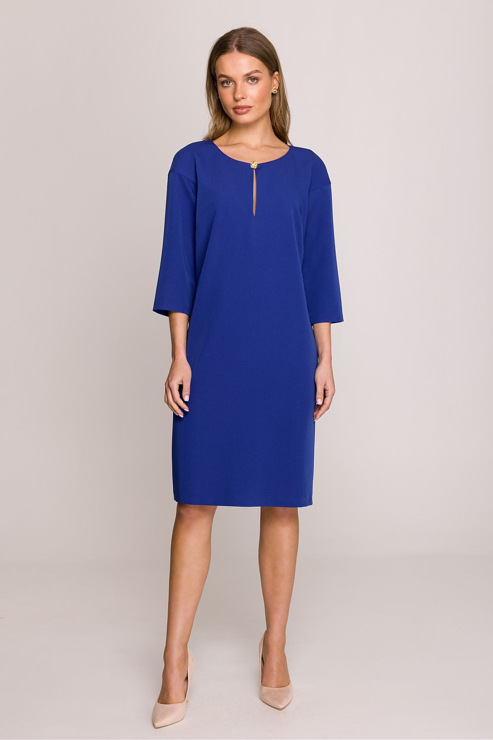Dagkjole Stylove til dame fra MS StyleHaven, laget av polyester; Viskose, farge Grå, størrelse M, med lang ermer, perfekt til casual; dress