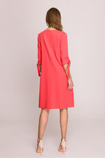 Dagkjole Stylove til dame fra MS StyleHaven, laget av polyester; Viskose, farge Rosa, størrelse XL, med short; 3-4 ermer, perfekt til casual; dress