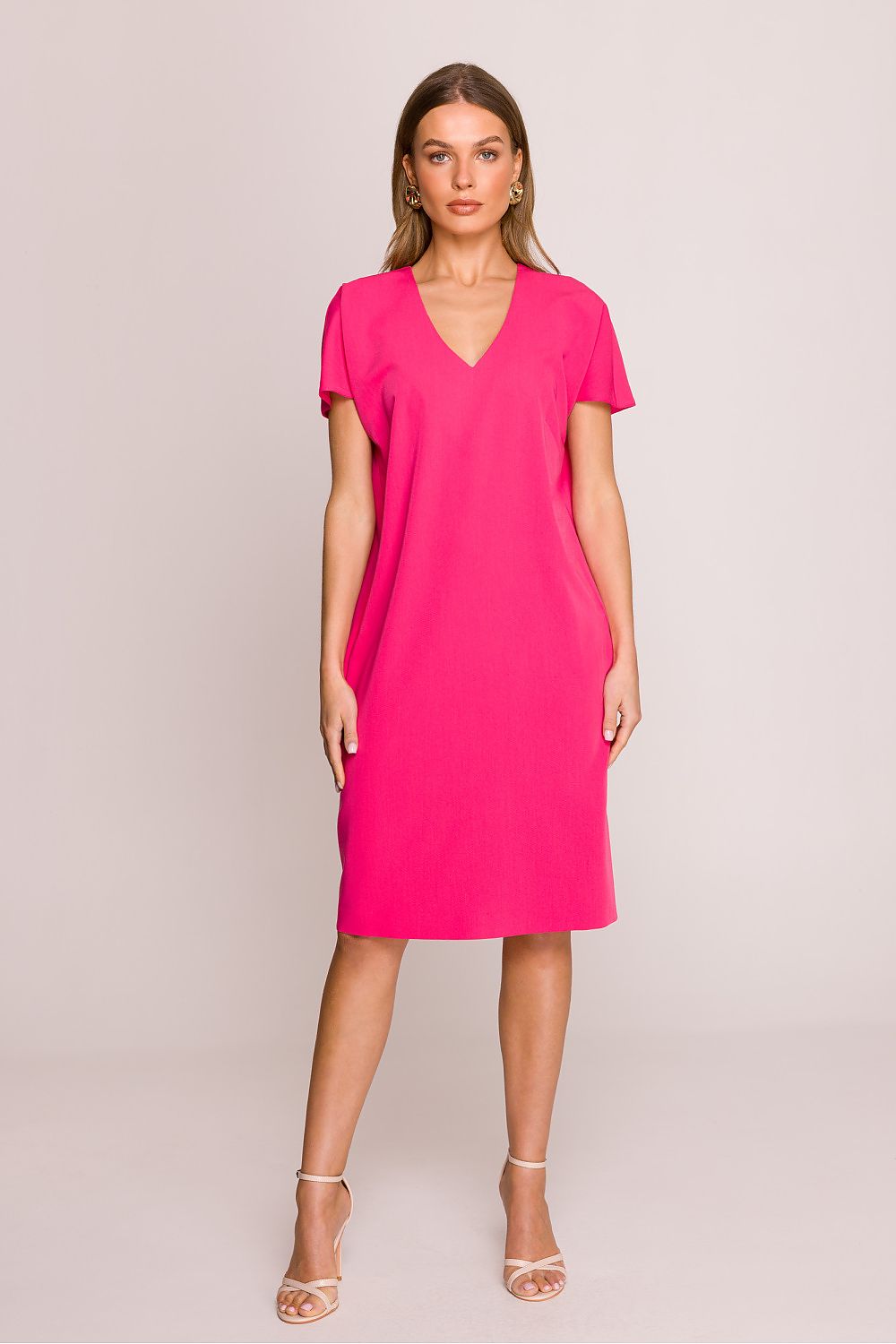 Dagkjole Stylove til dame fra MS StyleHaven, laget av polyester; Viskose, farge Rosa, størrelse M, med short ermer, perfekt til casual; dress