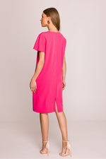 Dagkjole Stylove til dame fra MS StyleHaven, laget av polyester; Viskose, farge Rosa, størrelse L, med short ermer, perfekt til casual; dress