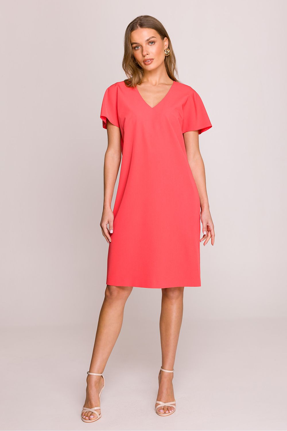 Dagkjole Stylove til dame fra MS StyleHaven, laget av polyester; Viskose, farge Rosa, størrelse XL, med short ermer, perfekt til casual; dress