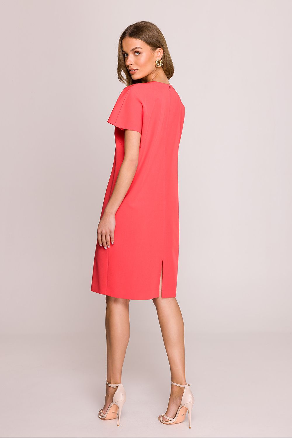 Dagkjole Stylove til dame fra MS StyleHaven, laget av polyester; Viskose, farge Rosa, størrelse XXL, med short ermer, perfekt til casual; dress