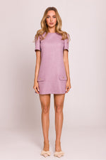 A-fasong Dagkjole - Moe til dame fra MS StyleHaven, laget av polyester; rayon, farge Rosa, størrelse M, med short ermer, perfekt til dress