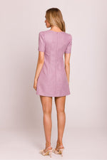 A-fasong Dagkjole - Moe til dame fra MS StyleHaven, laget av polyester; rayon, farge Rosa, størrelse L, med short ermer, perfekt til dress