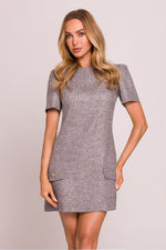A-fasong Dagkjole - Moe til dame fra MS StyleHaven, laget av polyester; rayon, farge Rosa, størrelse XL, med short ermer, perfekt til dress
