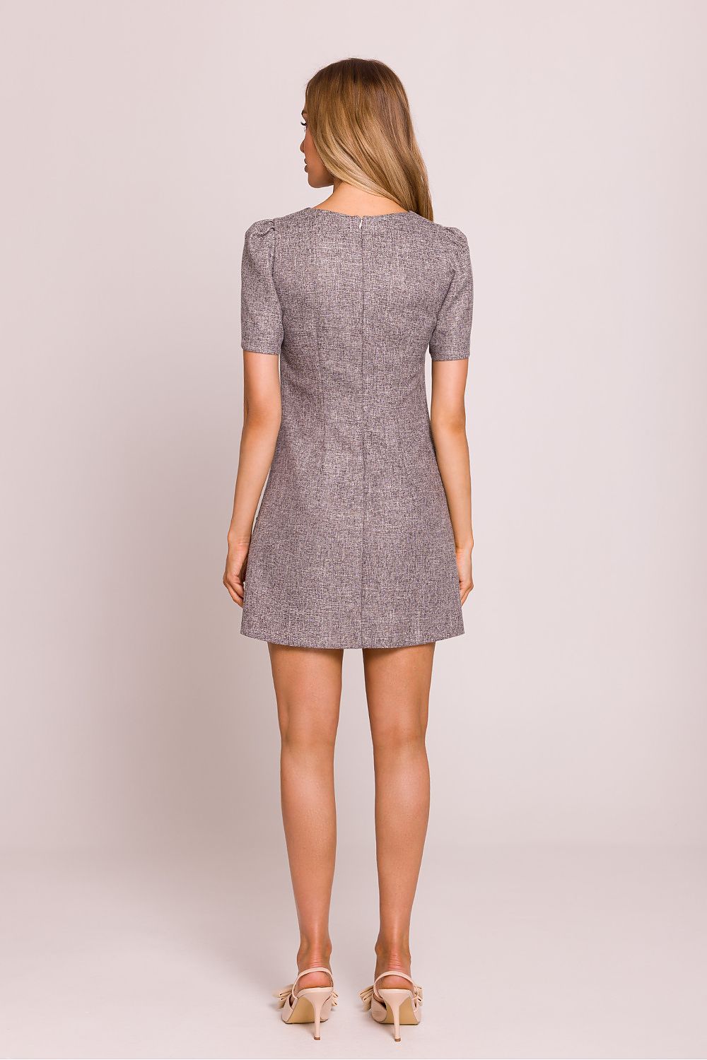 A-fasong Dagkjole - Moe til dame fra MS StyleHaven, laget av polyester; rayon, farge Grå, størrelse s, med short ermer, perfekt til dress