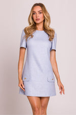 A-fasong Dagkjole - Moe til dame fra MS StyleHaven, laget av polyester; rayon, farge Grå, størrelse M, med short ermer, perfekt til dress