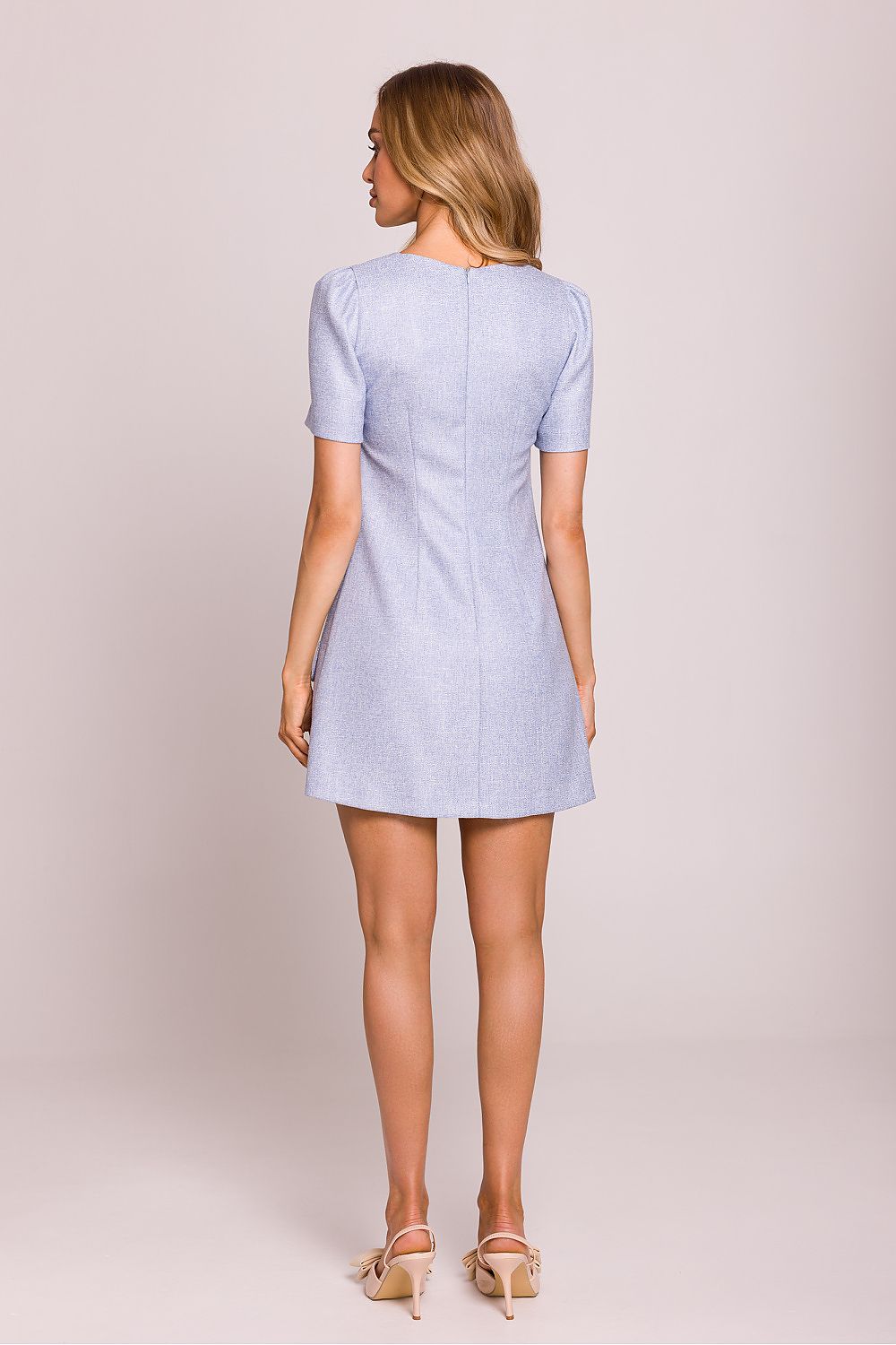 A-fasong Dagkjole - Moe til dame fra MS StyleHaven, laget av polyester; rayon, farge Grå, størrelse XL, med short ermer, perfekt til dress