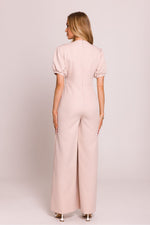 Jumpsuit - Moe til dame fra MS StyleHaven, laget av polyester, farge Brun, størrelse L, med short ermer, perfekt til dress
