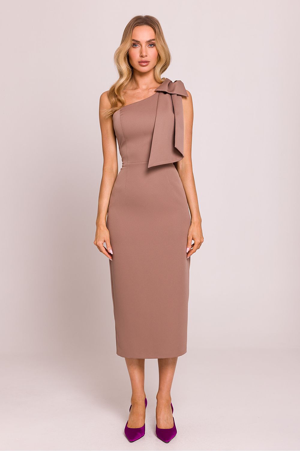 En skulder Cocktailkjole - Moe til dame fra MS StyleHaven, laget av polyester, farge Grønn, størrelse L, med sleeveless ermer, perfekt til dress
