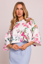 Oversized Genser - Moe til dame fra MS StyleHaven, laget av Bomull; polyester, farge Flerfarget 2, størrelse S/M, med 45720 ermer, perfekt til dress