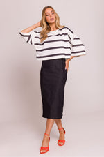 Oversized Genser - Moe til dame fra MS StyleHaven, laget av Bomull; polyester, farge Flerfarget 3, størrelse L/XL, med 45720 ermer, perfekt til dress