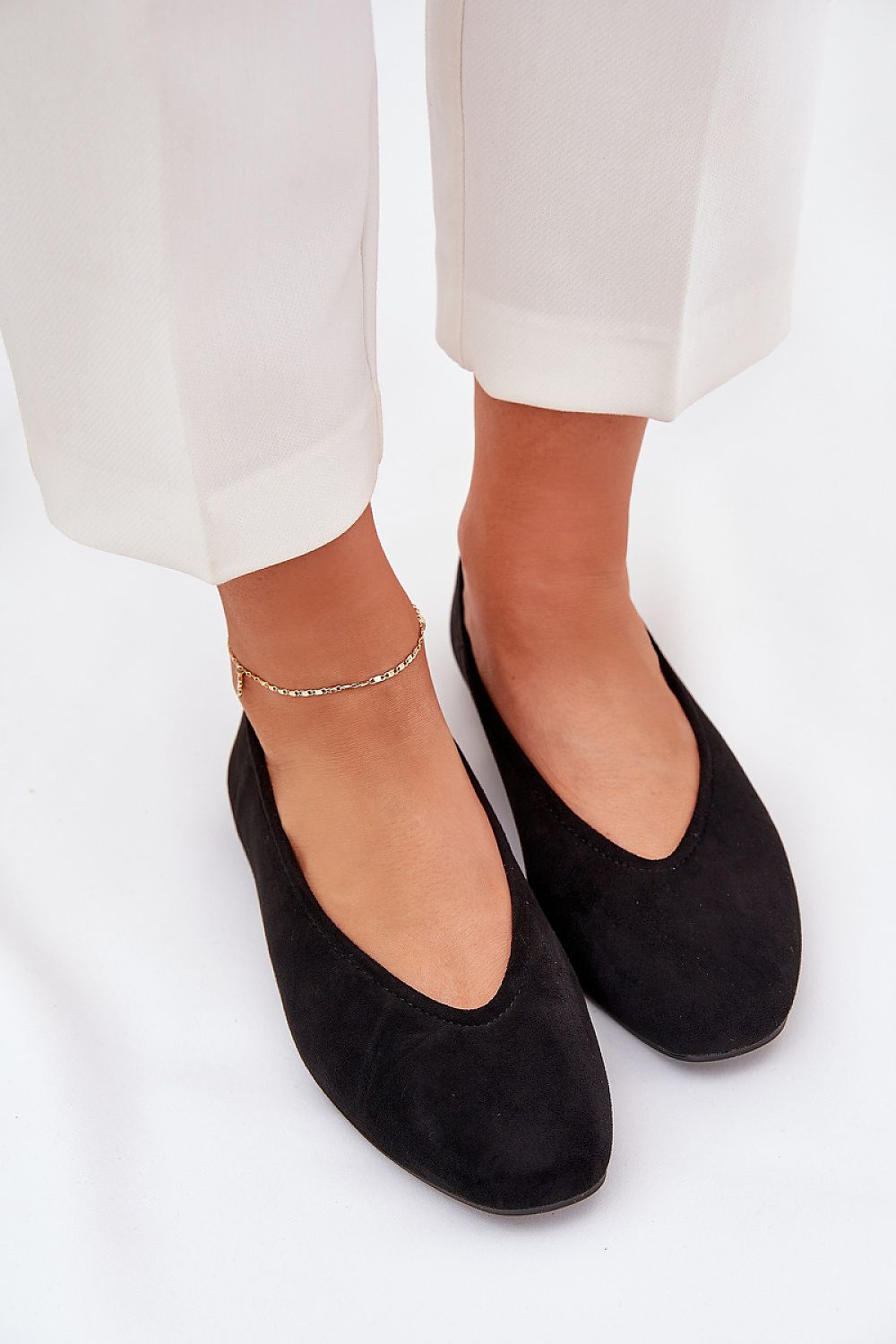 ballerina-sko Step in style til dame fra MS StyleHaven, laget av Bomull; polyester, farge Svart, størrelse 38, med 45720 ermer, perfekt til casual; dress