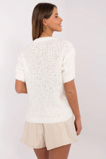 Short sleeve sweater Italy Moda fra MS StyleHaven, størrelse one-size-fits-all, med short, bukselengde long, kjolelengde midi, kjolestil wrap