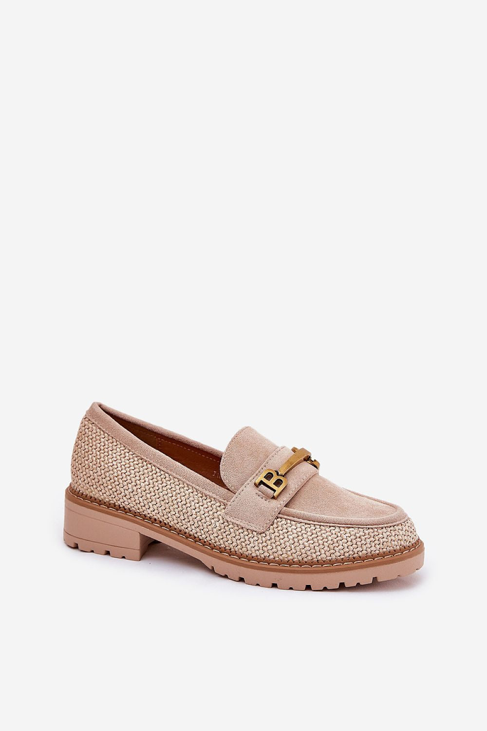 Mocassin Step in Style til dame fra MS StyleHaven, laget av Bomull, farge beige, størrelse 37, med short ermer, perfekt til dress; casual