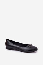 ballerina sko i imitert skinn - Step in style til dame fra MS StyleHaven, laget av Bomull; polyester, farge Svart, størrelse 37, med 45720 ermer, perfekt til casual; dress