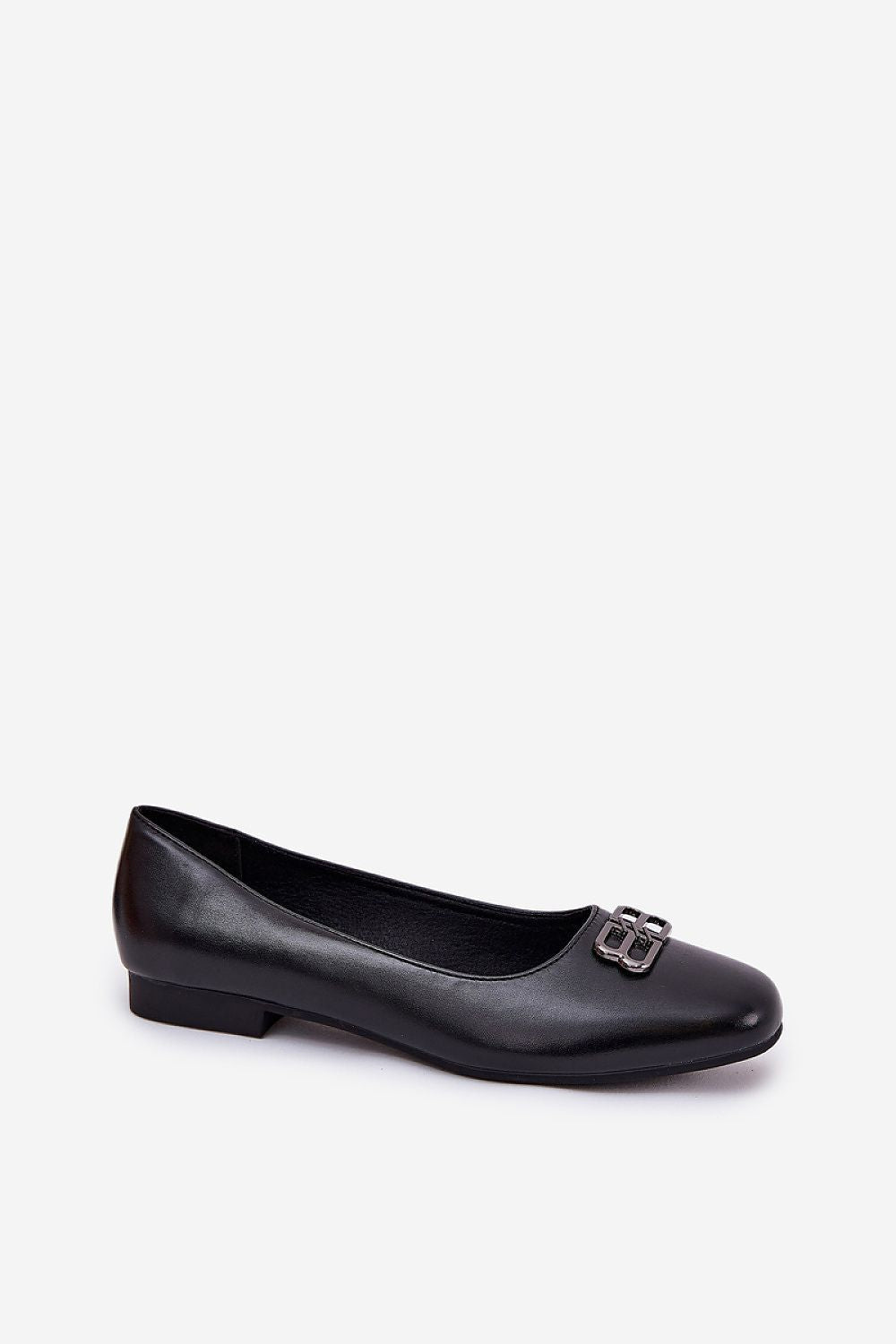 ballerina sko i imitert skinn - Step in style til dame fra MS StyleHaven, laget av Bomull; polyester, farge Svart, størrelse 37, med 45720 ermer, perfekt til casual; dress