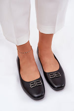 ballerina sko i imitert skinn - Step in style til dame fra MS StyleHaven, laget av Bomull; polyester, farge Svart, størrelse 38, med 45720 ermer, perfekt til casual; dress