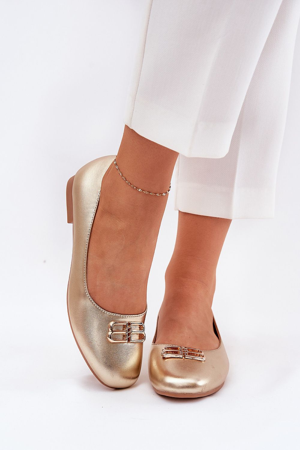 ballerina sko i imitert skinn - Step in style til dame fra MS StyleHaven, laget av Bomull; polyester, farge Svart, størrelse 39, med 45720 ermer, perfekt til casual; dress