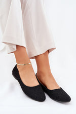 ballerina-sko Step in style til dame fra MS StyleHaven, laget av Bomull; polyester, farge Svart, størrelse 38, med 45720 ermer, perfekt til casual; dress