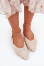 ballerina-sko Step in style til dame fra MS StyleHaven, laget av Bomull; polyester, med detaljer i synthetic, farge beige, størrelse 36, med 45720 ermer, hælhøyde low; flat, skostørrelse 36; 37; 38; 39; 40; 41, perfekt til casual; dress