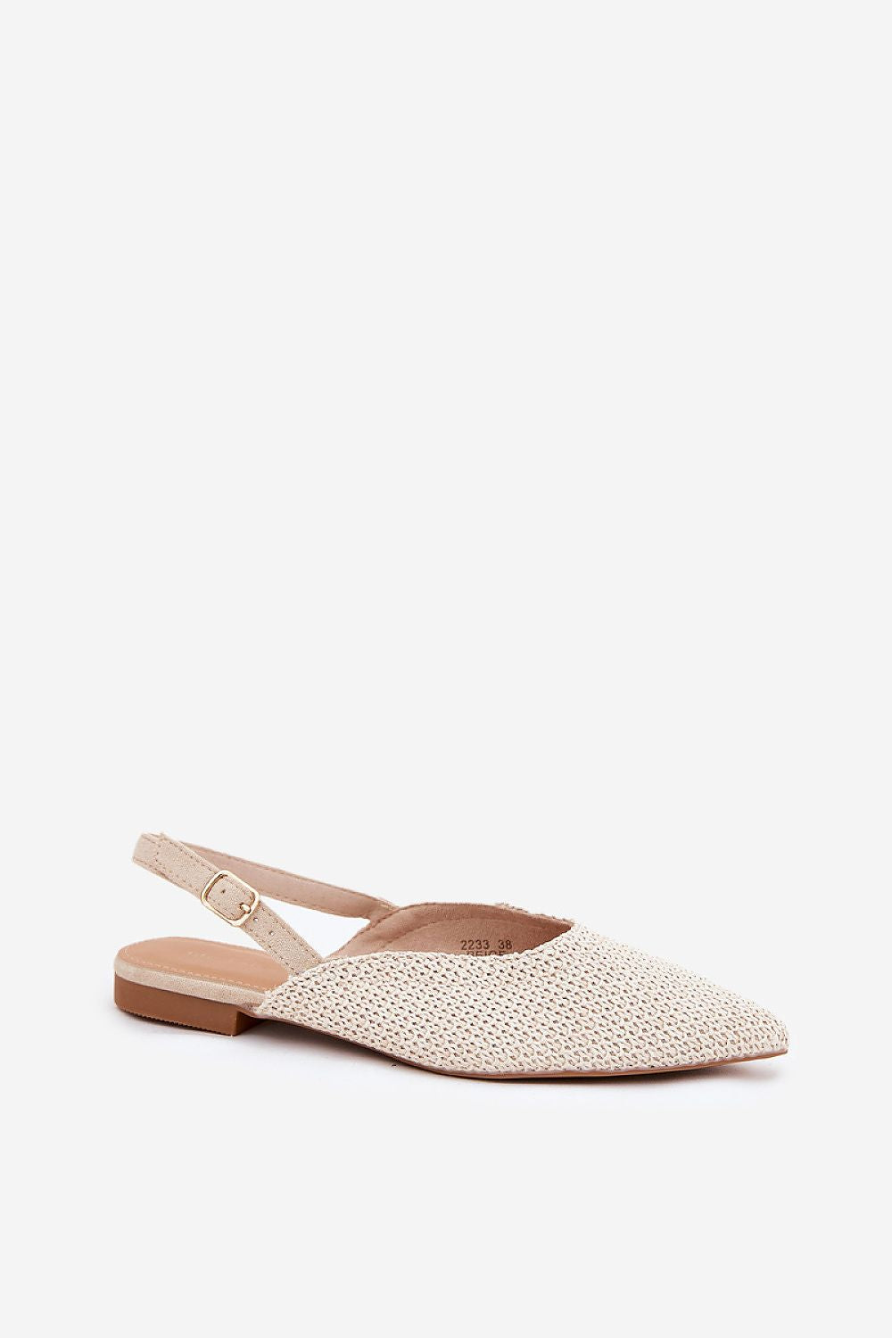 ballerina-sko Step in style til dame fra MS StyleHaven, laget av Bomull; polyester, farge beige, størrelse 37, med 45720 ermer, perfekt til casual; dress