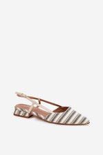 Ballerina Flat - Step in style til dame fra MS StyleHaven, laget av Bomull; polyester, farge beige, størrelse 37, med 45720 ermer, perfekt til casual; dress