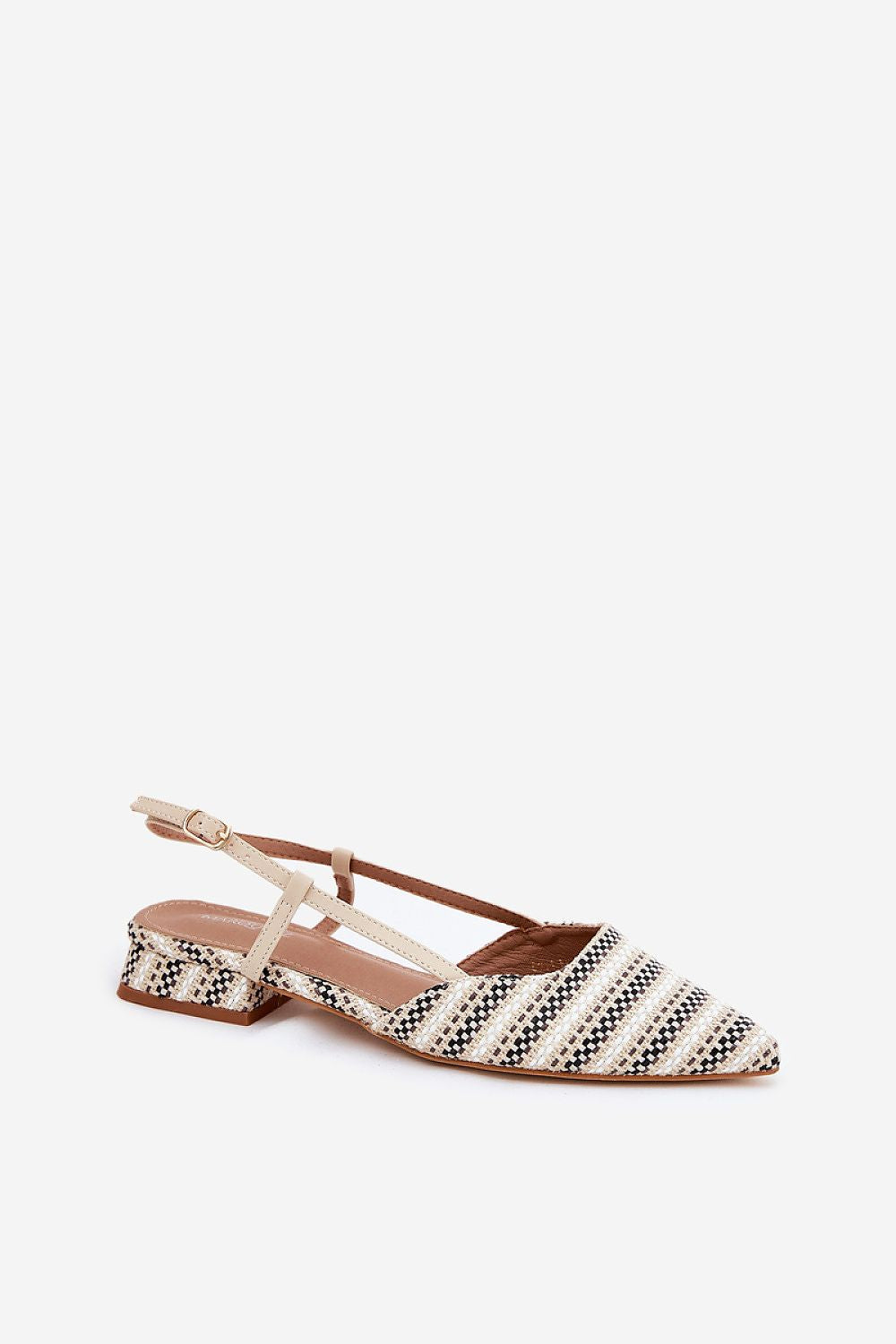 Ballerina Flat - Step in style til dame fra MS StyleHaven, laget av Bomull; polyester, farge beige, størrelse 37, med 45720 ermer, perfekt til casual; dress