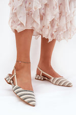 Ballerina Flat - Step in style til dame fra MS StyleHaven, laget av Bomull; polyester, farge beige, størrelse 38, med 45720 ermer, perfekt til casual; dress