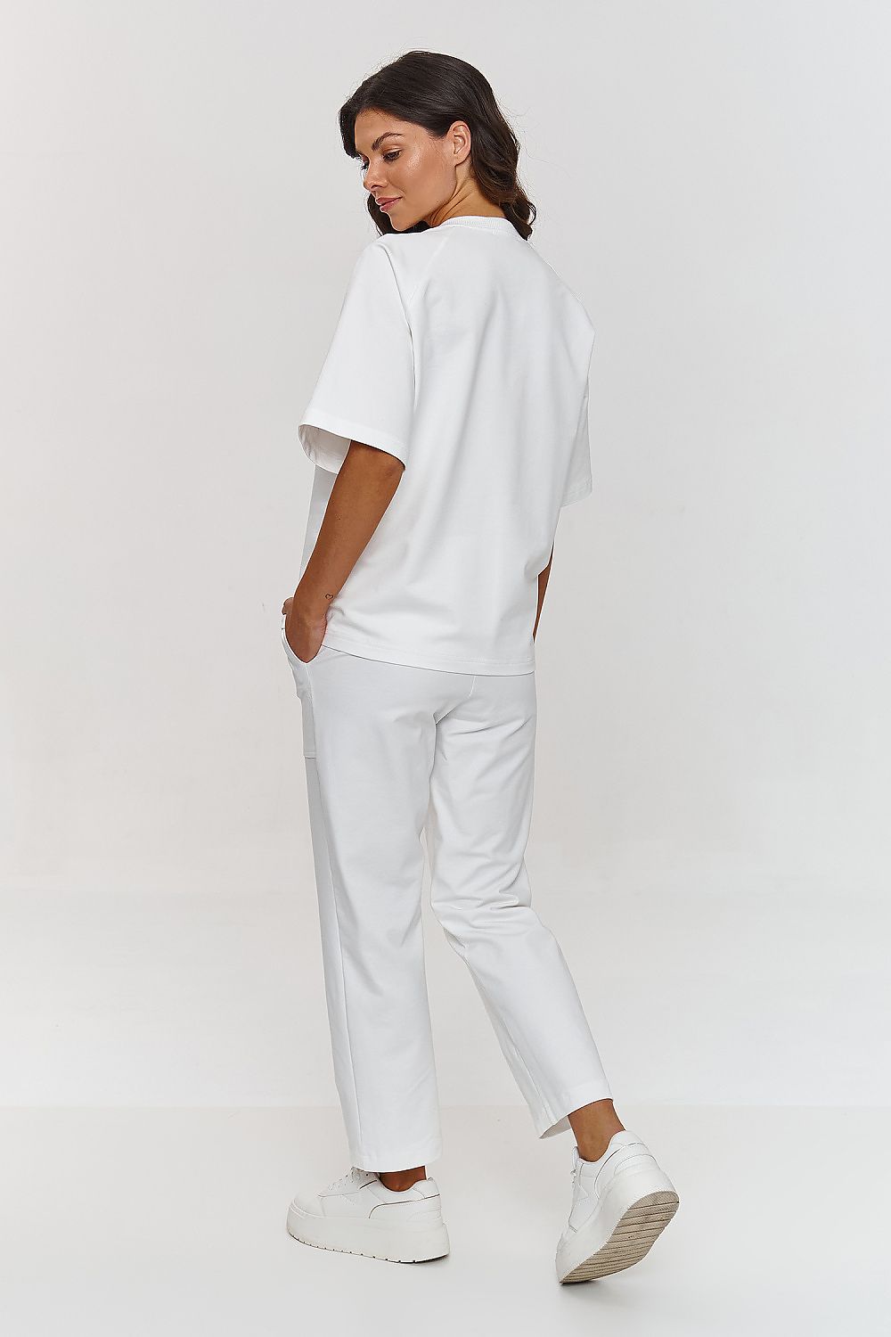 Sett Makadamia til dame fra MS StyleHaven, laget av Bomull, farge beige, størrelse 38, med sleeveless; 3-4 ermer, perfekt til casual; dress