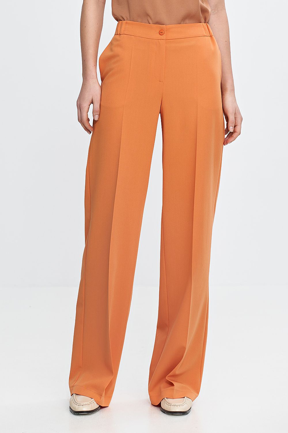 Bukser Nife til dame fra MS StyleHaven, laget av polyester; Viskose, farge Oransje, størrelse 36, med sleeveless ermer, bukselengde long, perfekt til casual; dress