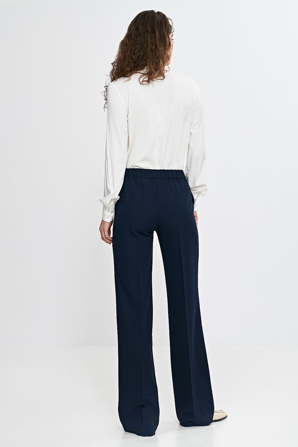 Bukser Nife til dame fra MS StyleHaven, laget av polyester; Viskose, farge Marineblå, størrelse 40, med sleeveless ermer, perfekt til casual; dress