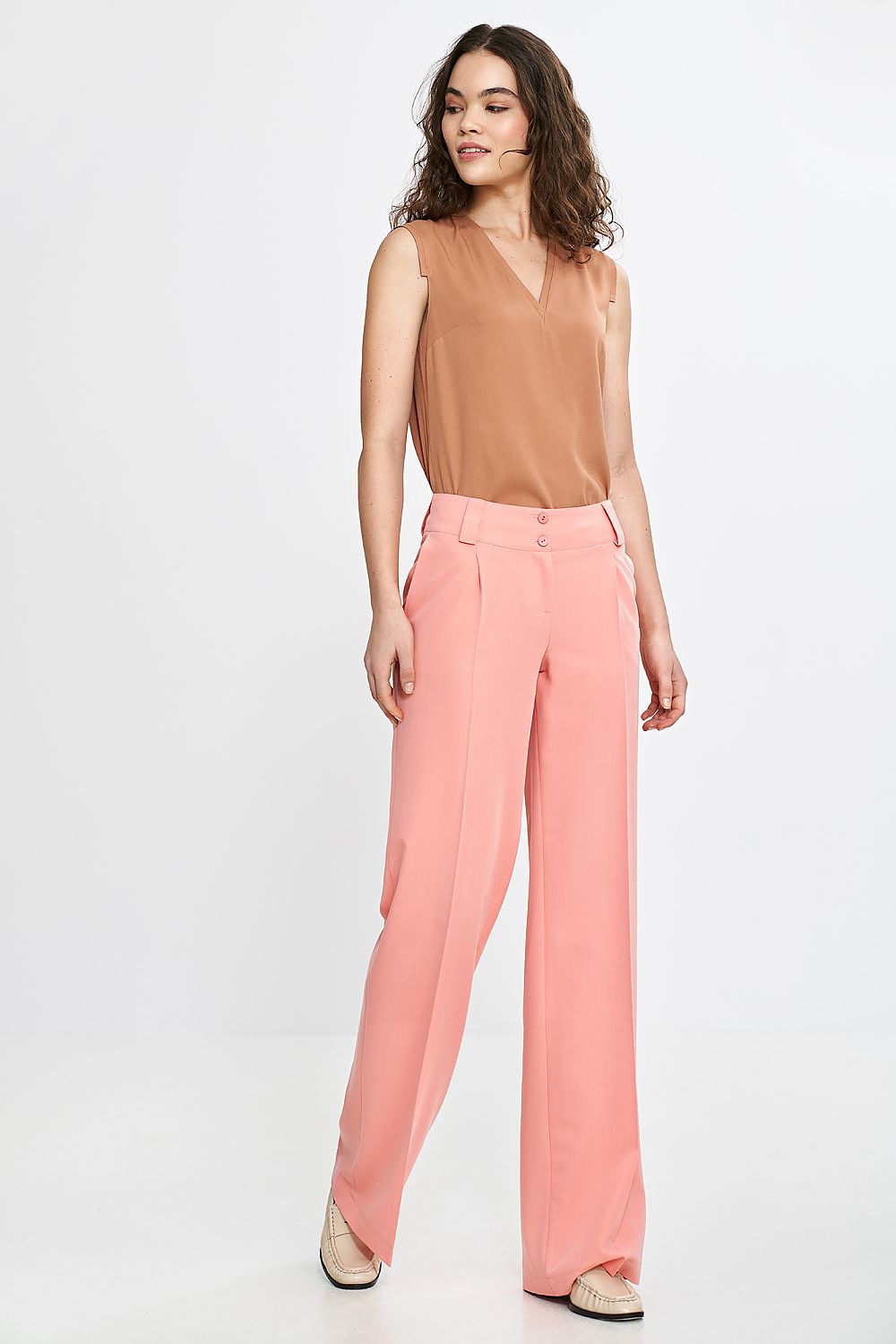 Bukser Nife til dame fra MS StyleHaven, laget av polyester; Viskose, farge Rosa, størrelse 38, med sleeveless ermer, perfekt til casual; dress