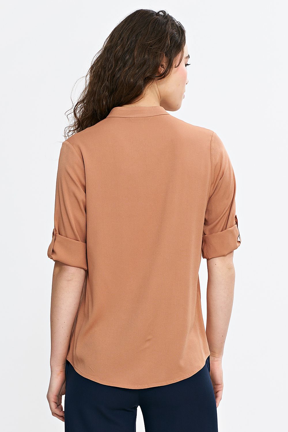 Stilfull Bluse - Nife til dame fra MS StyleHaven, laget av Viskose, farge Brun, størrelse 40, med 45720 ermer, perfekt til casual; dress