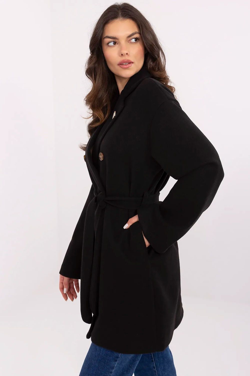 Frakk - Och Bella til dame fra MS StyleHaven, laget av polyester, farge Svart, størrelse s, med long ermer, perfekt til casual; dress