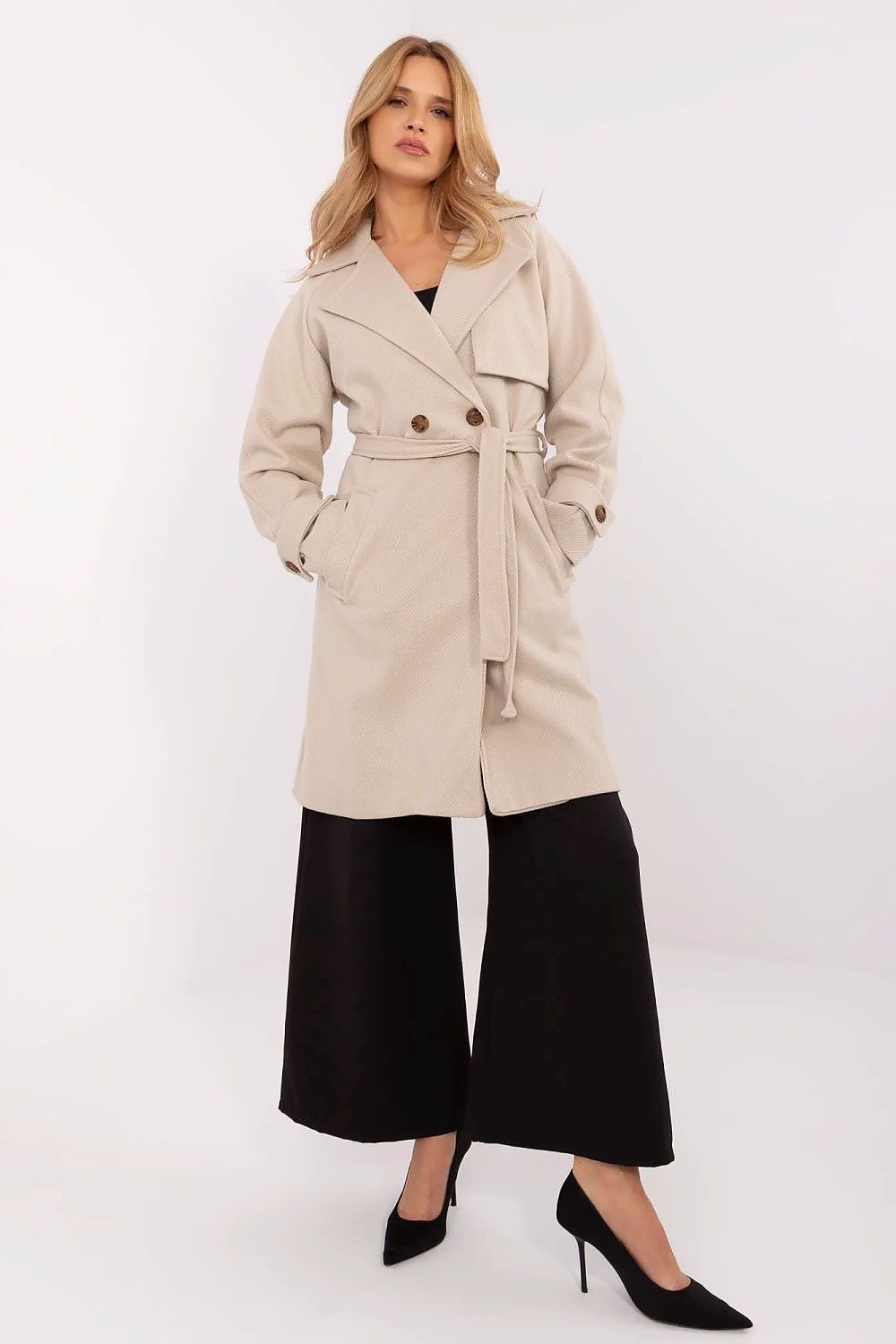 Casual Frakk - Och Bella til dame fra MS StyleHaven, laget av polyester, farge Svart, størrelse XL, med long ermer, perfekt til casual; dress
