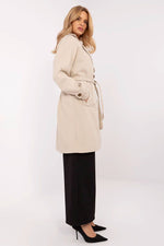 Casual Frakk - Och Bella til dame fra MS StyleHaven, laget av polyester, farge beige, størrelse s, med long ermer, perfekt til casual; dress