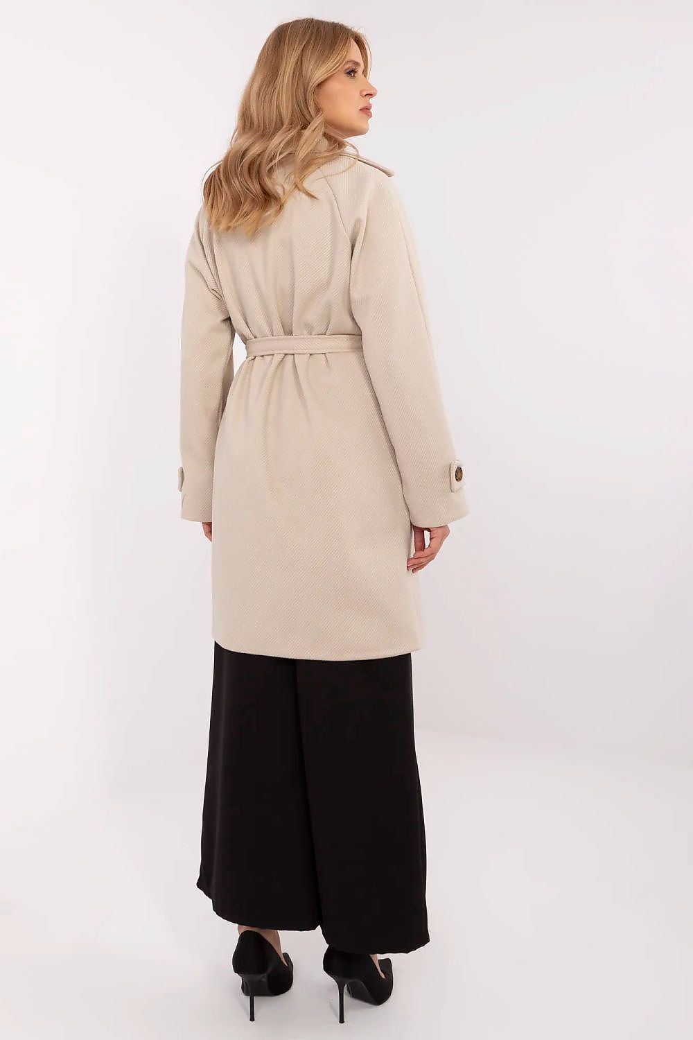 Casual Frakk - Och Bella til dame fra MS StyleHaven, laget av polyester, farge beige, størrelse M, med long ermer, perfekt til casual; dress