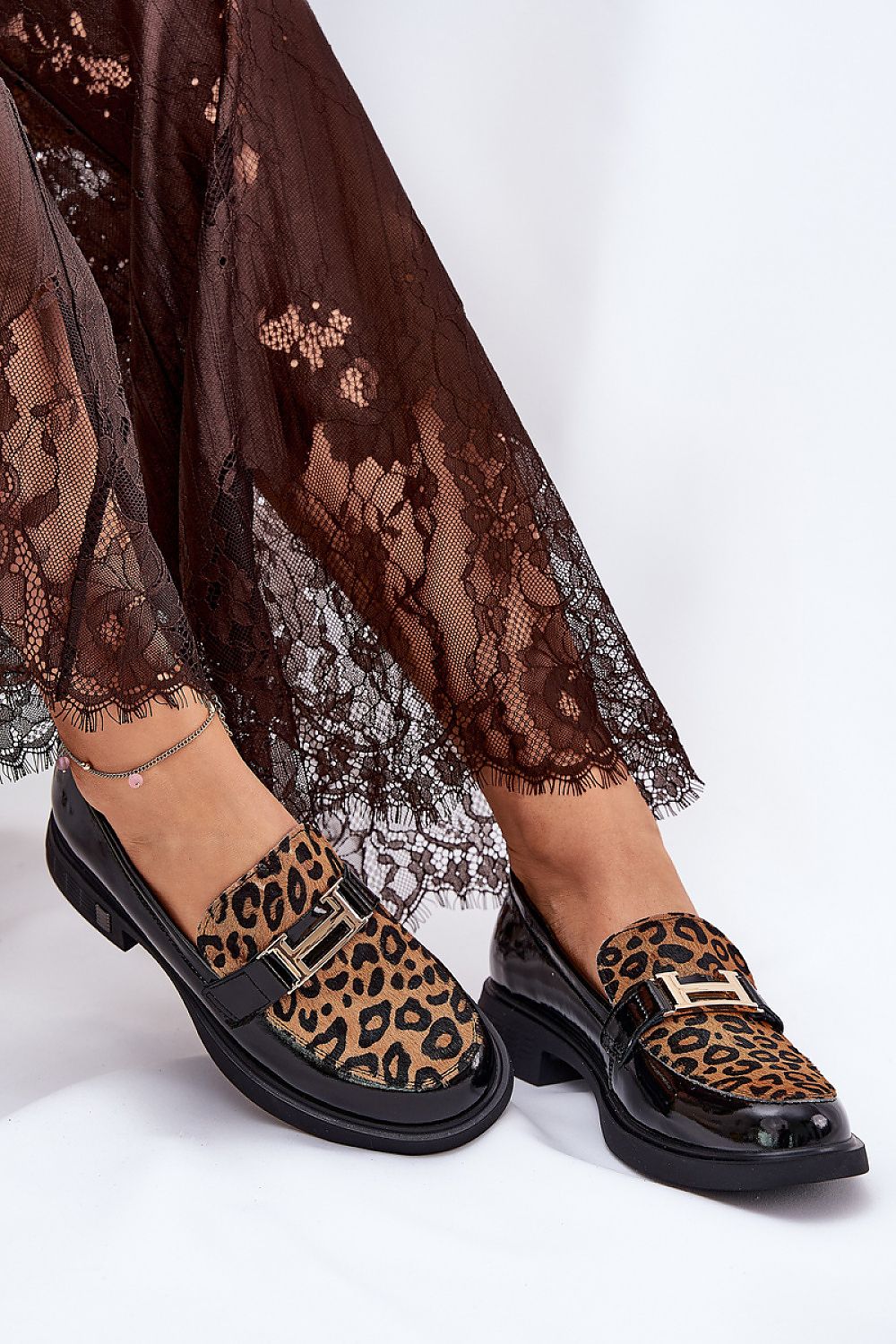 Mocassin Step in Style til dame fra MS StyleHaven, laget av Bomull, med detaljer i leather, farge Svart, størrelse 36, med short ermer, hælhøyde low; flat, skostørrelse 36; 37; 38; 39; 40, perfekt til casual; dress