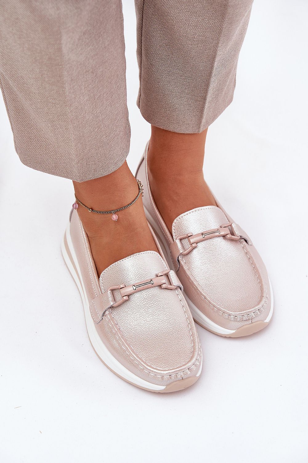 Mocassin Step in Style til dame fra MS StyleHaven, laget av Bomull, farge Rosa, størrelse 38, med short ermer, perfekt til casual