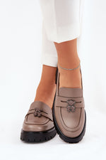 Mocassin Step in Style til dame fra MS StyleHaven, laget av Bomull, farge beige, størrelse 38, med short ermer, perfekt til casual; dress