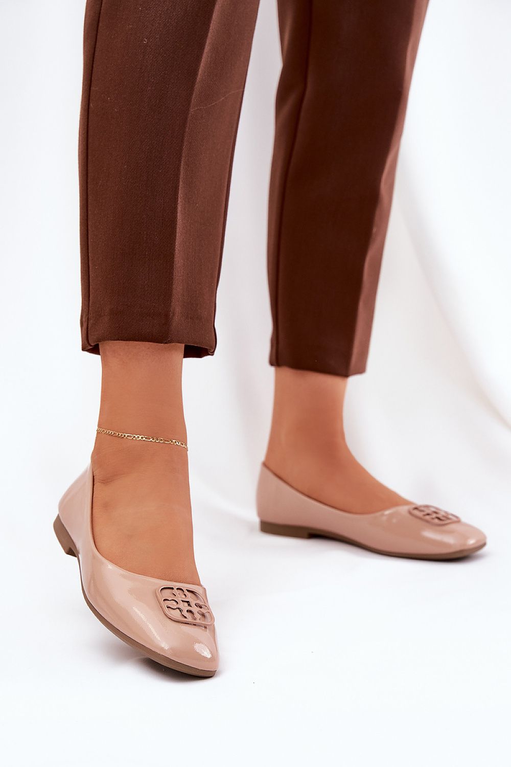 ballerina-sko Step in style til dame fra MS StyleHaven, laget av Bomull; polyester, med detaljer i suede, farge beige, størrelse 36, med 45720 ermer, hælhøyde low; flat, skostørrelse 36; 37; 38; 39; 40; 41, perfekt til casual; dress