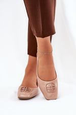 ballerina-sko Step in style til dame fra MS StyleHaven, laget av Bomull; polyester, farge beige, størrelse 38, med 45720 ermer, perfekt til casual; dress